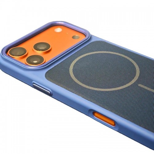 Чехол PC Textile Hybrid with Magnetic Fit для Apple iPhone 17 Pro (6.3") Синий