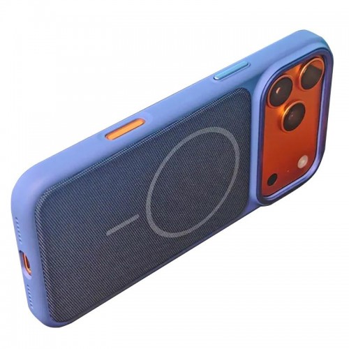 Чехол PC Textile Hybrid with Magnetic Fit для Apple iPhone 17 Pro (6.3") Синий