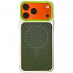 Чохол PC Textile Hybrid with Magnetic Fit для Apple iPhone 17 Pro (6.3") White / Green