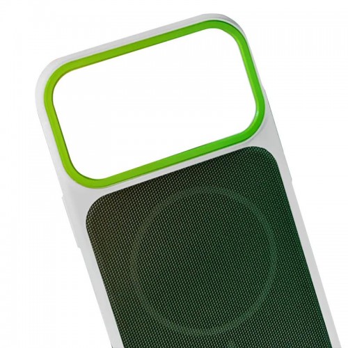 Чохол PC Textile Hybrid with Magnetic Fit для Apple iPhone 17 Pro (6.3") White / Green