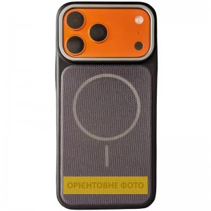Чехол PC Textile Hybrid with Magnetic Fit для Apple iPhone 15 (6.1") Черный / Фиолетовый