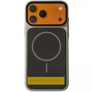 Чехол PC Textile Hybrid with Magnetic Fit для Apple iPhone 15 (6.1") Серый / Черный