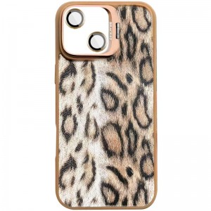 Чохол TPU+PC Wild Leopard with Magnetic Fit and Lens для Apple iPhone 13 / 14 (6.1") Brown
