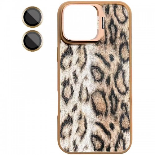 Чехол TPU+PC Wild Leopard с магнитным креплением и защитой камеры для Apple iPhone 13 / 14 (6.1") Коричневый