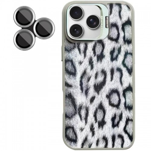 Чохол TPU+PC Wild Leopard with Magnetic Fit and Lens для Apple iPhone 15 Pro Max (6.7") Grey