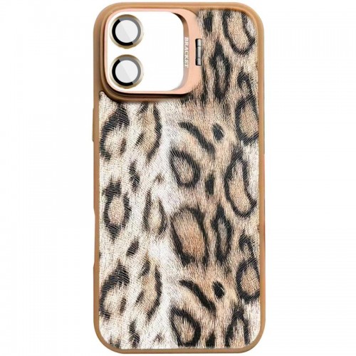 Чехол TPU+PC Wild Leopard with Magnetic Fit and Lens для Apple iPhone 17 (6.3") Коричневый