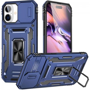 Ударостійкий чохол Camshield Army Ring для Apple iPhone 16 (6.1") Синій / Navy