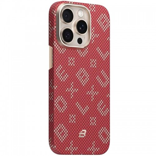TPU+ПК чехол Blueo Gilded Tactile Woven с магнитным креплением для Apple iPhone 15 Pro (6.1") Красный