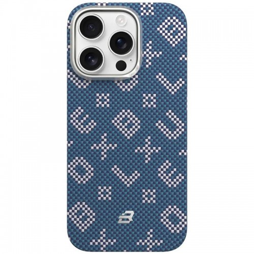 TPU+ПК чехол Blueo Gilded Tactile Woven with Magnetic Fit для Apple iPhone 15 Pro Max (6.7") Синий