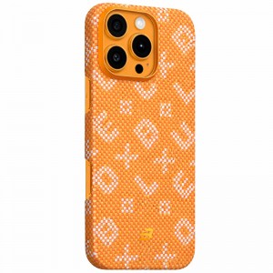 TPU+PC чохол Blueo Gilded Tactile Woven with Magnetic Fit для Apple iPhone 16 Pro Max (6.9") Orange