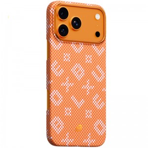 TPU+PC чохол Blueo Gilded Tactile Woven with Magnetic Fit для Apple iPhone 17 Pro (6.3") Orange