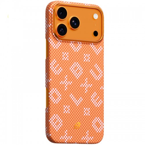 Чехол TPU+ПК Blueo Gilded Tactile Woven с магнитным креплением для Apple iPhone 17 Pro (6.3") Оранжевый