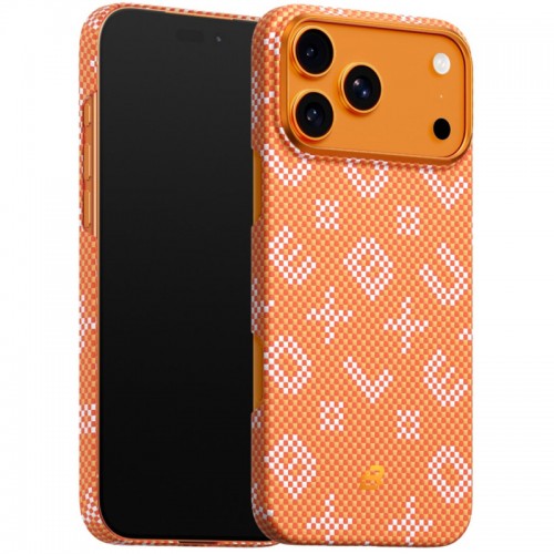 Чехол TPU+ПК Blueo Gilded Tactile Woven с магнитным креплением для Apple iPhone 17 Pro (6.3") Оранжевый