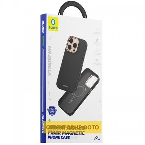 TPU+PC чохол Blueo Aramid Fiber with Magnetic Fit для Apple iPhone 16 Pro Max (6.9") Black