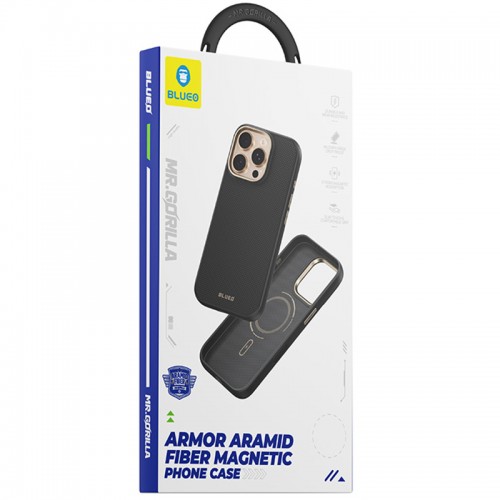 TPU+PC чохол Blueo Aramid Fiber with Magnetic Fit для Apple iPhone 17 Pro (6.3") Black
