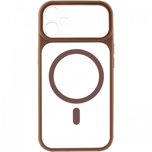 Чехол TPU+PC GETMAN Moon Clear with MagSafe для Apple iPhone 11 (6.1") Коричневый