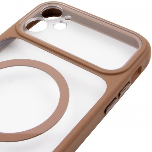 Чехол TPU+PC GETMAN Moon Clear with MagSafe для Apple iPhone 11 (6.1") Коричневый