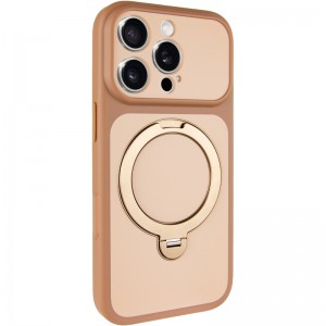 Чехол Ummi Full Camera with MagSafe HQ Ring для Apple iPhone 16 Pro (6.3") Коричнево-золотой