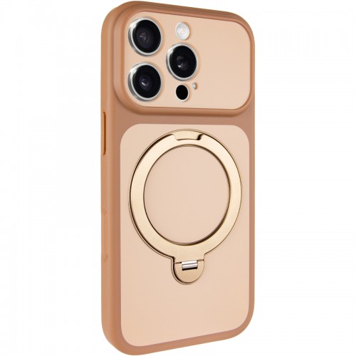 Чехол Ummi Full Camera with MagSafe HQ Ring для Apple iPhone 16 Pro (6.3") Коричнево-золотой