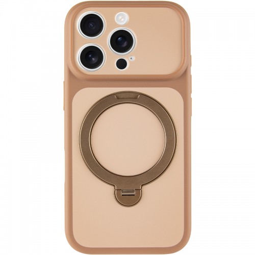 Чехол Ummi Full Camera with MagSafe HQ Ring для Apple iPhone 16 Pro Max (6.9") коричнево-золотой