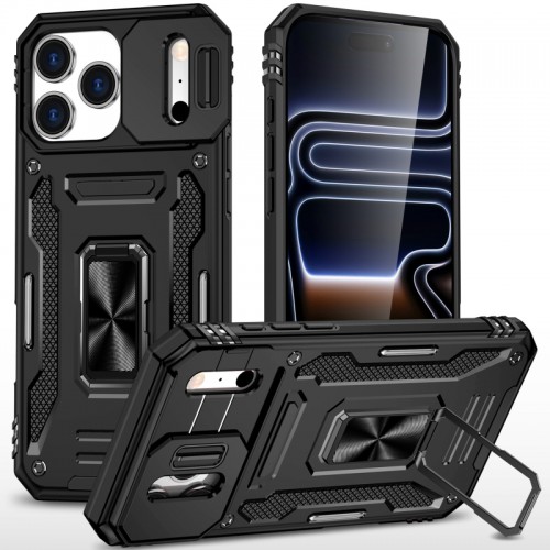Ударопрочный чехол Camshield Army Ring для Apple iPhone 17 Pro Max (6.9") Черный / Black