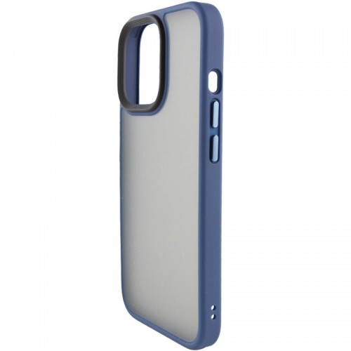 TPU+PC чехол Metal Buttons для Apple iPhone 12 Pro Max (6.7") Синий / Navy Blue