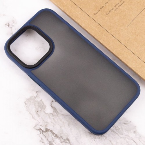 TPU+PC чехол Metal Buttons для Apple iPhone 12 Pro Max (6.7") Синий / Navy Blue
