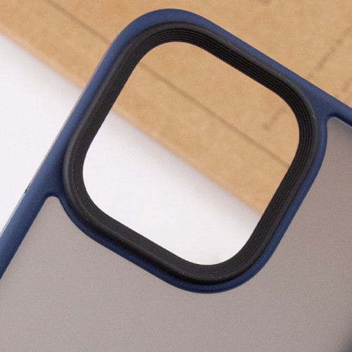 TPU+PC чехол Metal Buttons для Apple iPhone 12 Pro Max (6.7") Синий / Navy Blue