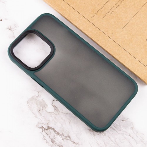 TPU+PC чехол Metal Buttons для Apple iPhone 13 Pro (6.1") Зелёный / Dark Green