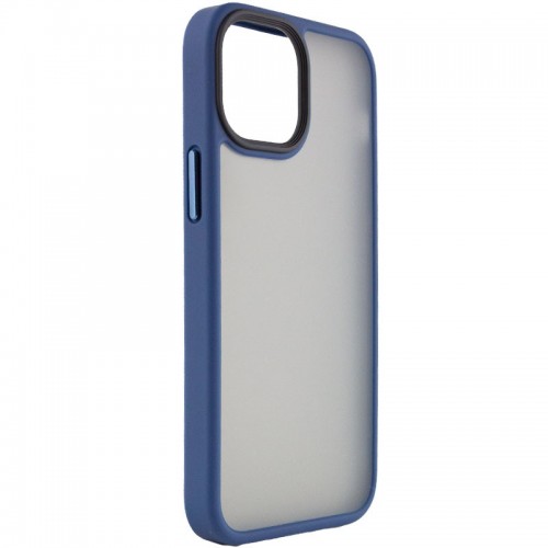 TPU+PC чехол Metal Buttons для Apple iPhone 13 / 14 (6.1") Синий / Navy Blue