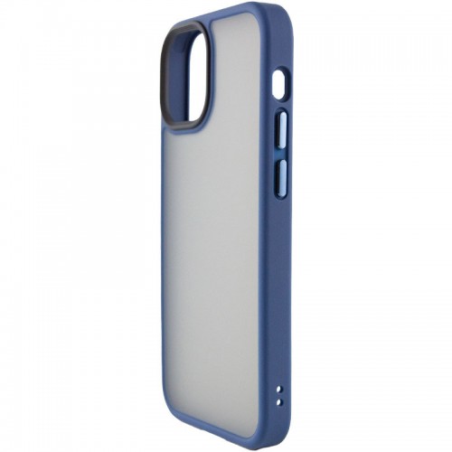 TPU+PC чехол Metal Buttons для Apple iPhone 13 / 14 (6.1") Синий / Navy Blue
