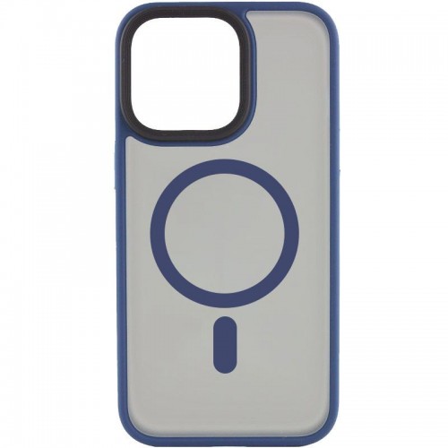 TPU+PC чехол Metal Buttons with Magnetic Fit для Apple iPhone 15 Pro Max (6.7") Синий / Navy Blue