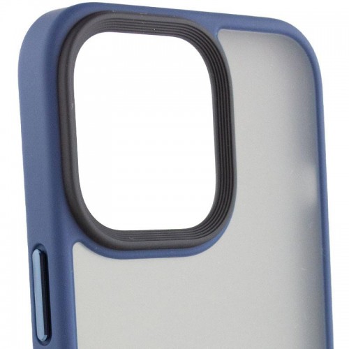 TPU+PC чехол Metal Buttons with Magnetic Fit для Apple iPhone 15 Pro Max (6.7") Синий / Navy Blue