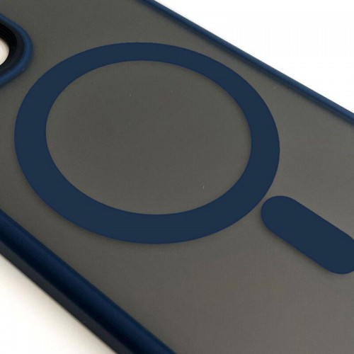 TPU+PC чехол Metal Buttons with Magnetic Fit для Apple iPhone 15 Pro Max (6.7") Синий / Navy Blue