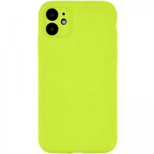 Чохол Silk Full Camera Protective (AA) NO LOGO для Apple iPhone 12 (6.1") Кислотно-зелений / Acid Green