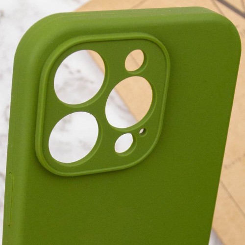 Чехол Silk Full Camera Protective (AA) БЕЗ ЛОГО для Apple iPhone 14 Pro (6.1") Зеленый / Dark Olive
