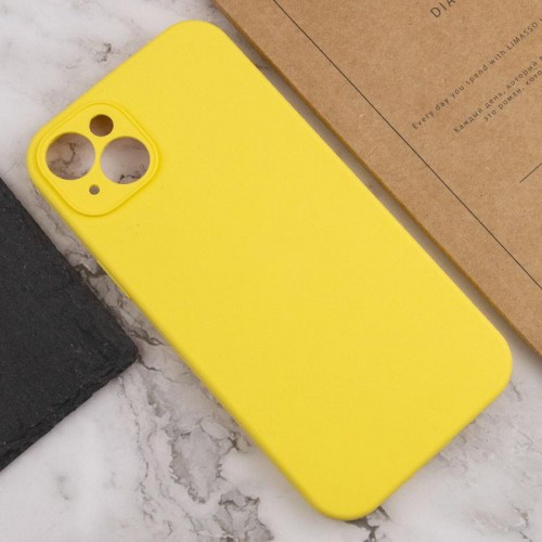Чехол Silk Full Camera Protective (AA) NO LOGO для Apple iPhone 15 (6.1") Желтый / Yellow