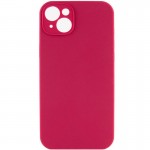 Чехол Silk Full Camera Protective (AA) NO LOGO для Apple iPhone 15 (6.1") Красный / Розово-красный