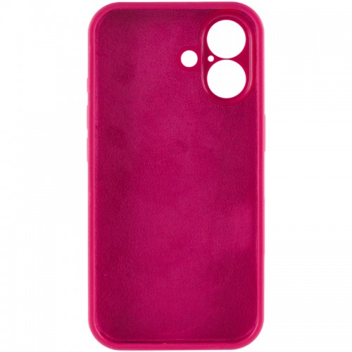 Чехол Silk Full Camera Protective (AA) NO LOGO для Apple iPhone 16 (6.1") Красный / Розово-красный