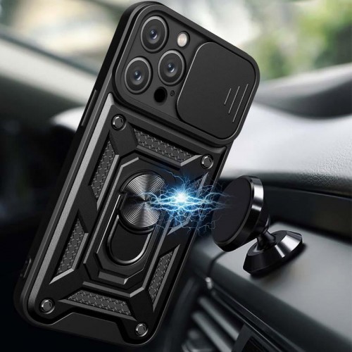 Чехол Ummi Camshield Serge Ring для Apple iPhone 12 Pro Max (6.7") Черный / Black