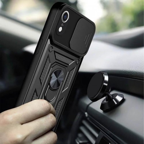 Чохол Ummi Camshield Serge Ring для Apple iPhone XR (6.1") Чорний / Black