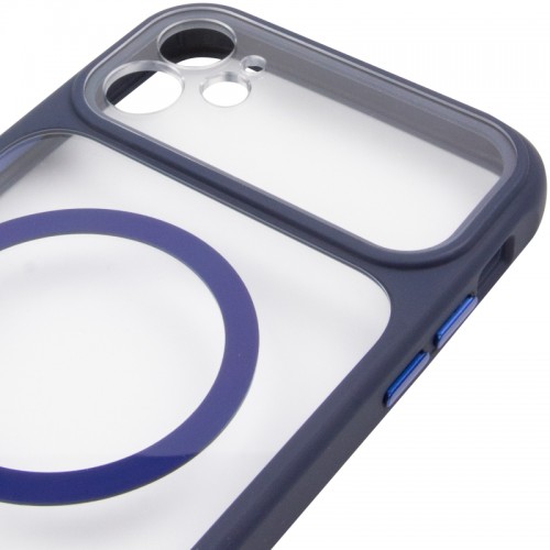 Чехол TPU+PC GETMAN Moon Clear с MagSafe для Apple iPhone 11 (6.1") Синий