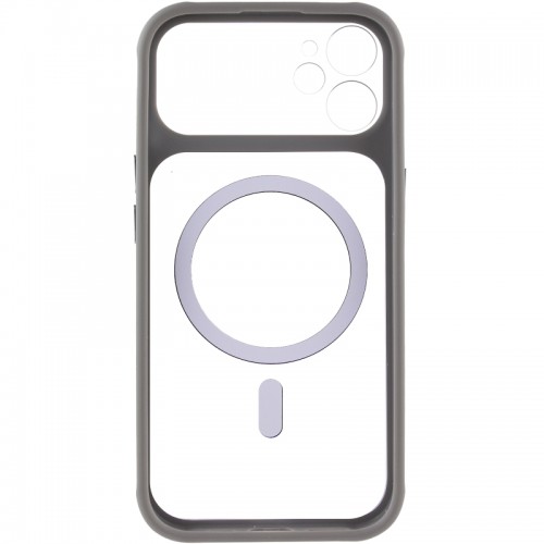Чехол TPU+PC GETMAN Moon Clear с MagSafe для Apple iPhone 11 (6.1") Серый