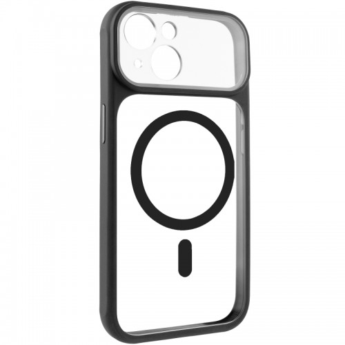 Чехол TPU+PC GETMAN Moon Clear with MagSafe для Apple iPhone 13 (6.1") Черный