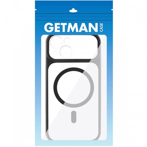 Чехол TPU+PC GETMAN Moon Clear with MagSafe для Apple iPhone 13 (6.1") Черный