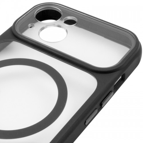 Чехол TPU+PC GETMAN Moon Clear with MagSafe для Apple iPhone 13 (6.1") Черный