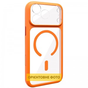 Чехол TPU+PC GETMAN Moon Clear with MagSafe для Apple iPhone 13 (6.1") Оранжевый