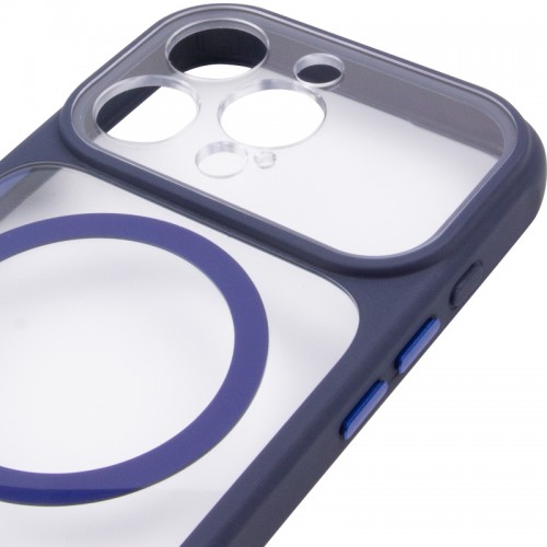 Чехол TPU+PC GETMAN Moon Clear с MagSafe для Apple iPhone 13 Pro (6.1") Синий