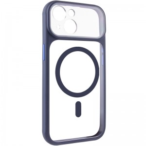 Чехол TPU+PC GETMAN Moon Clear с MagSafe для Apple iPhone 14 (6.1") Синий