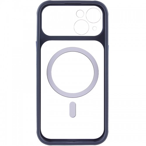 Чехол TPU+PC GETMAN Moon Clear с MagSafe для Apple iPhone 14 (6.1") Синий